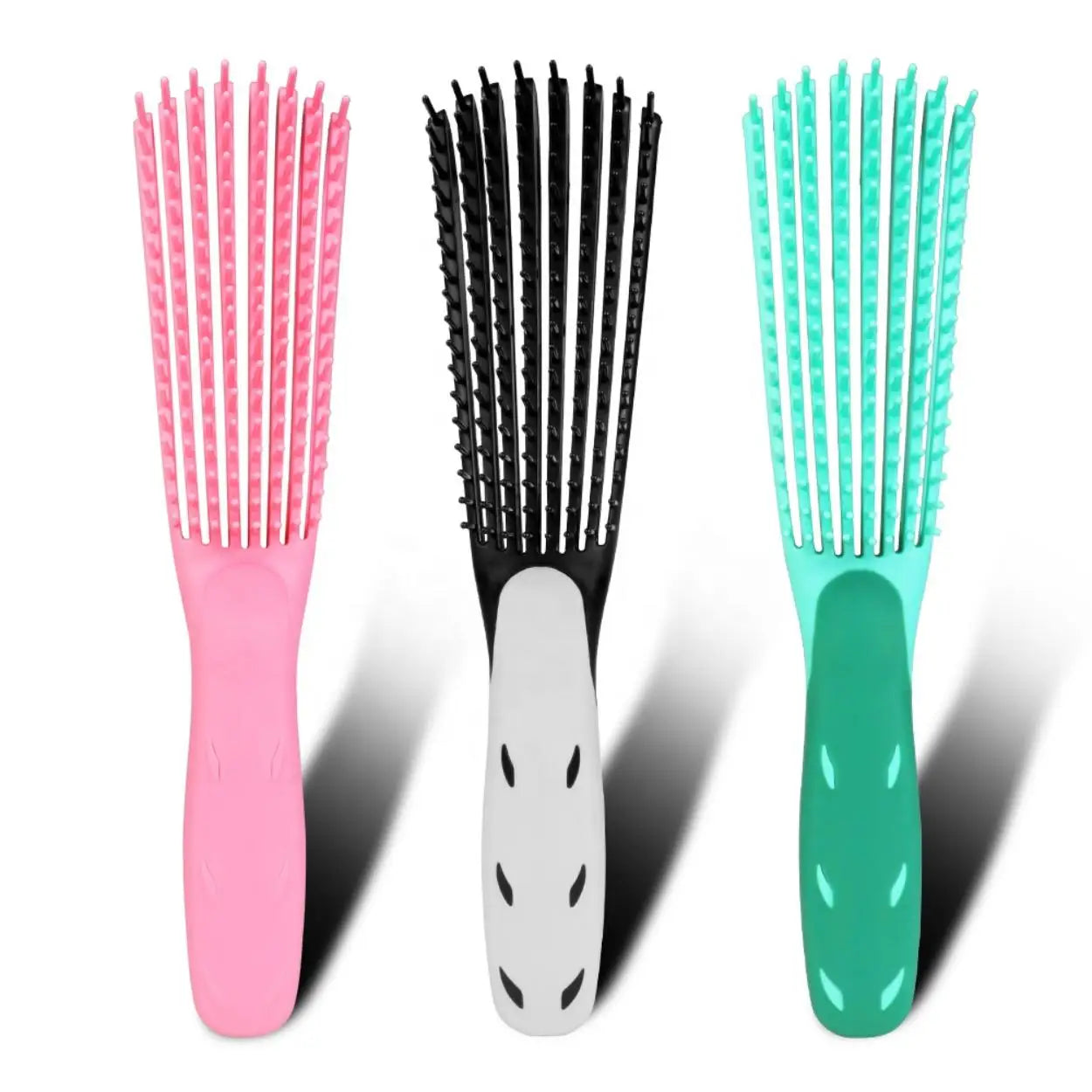 Hot Sale Custom Eight-Arm Moving Wet Vent Hair Brush Detangling Customized Logo Home Salon Use Featuring Nylon Rubber ABS Box