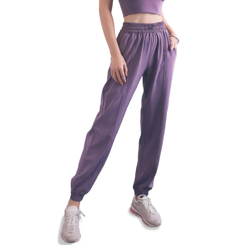 10%OFF Sun Protection Drawstring High Waist Fitness Quick Dry Loose Casual Harem Pants Drawstring Running Women's Sports Pants