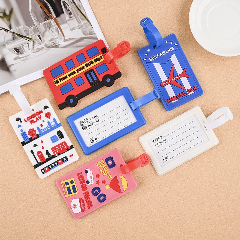 Wholesale PVC Soft Rubber Luggage Tags Epoxy Suitcase Identification Badges Travel Accessories Badge Holder & Accessories