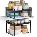 Rack Spices Kitchen Set Organizer Storage Metal 2 Layer Stainless Steel Jar Spice Rack