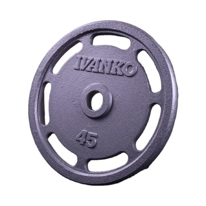 Unisex Cast Iron Powerlifting Plate Customizable Logo 50mm Bumper Barbell Gym Plates 25kg for Exercise Weightlifting
