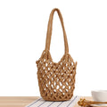 2022 Summer New Trendy Cotton Mesh Hollow Out Handbags Mini Shoulder Bag  Small Beach Shopping Bag