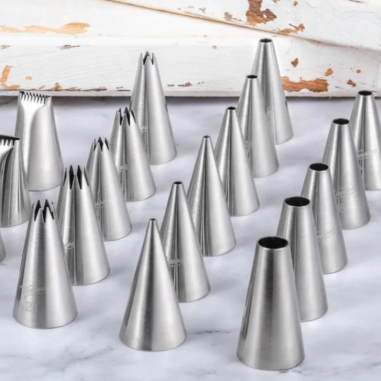 Hot-sale 304 Stainless Steel  Nozzle Cake Baking  Icing Piping Tips Cake Decorating Pastry Nozzles Piping Tip Sets