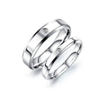 G3978 Wholesale Titanium Steel Couple Rings 5mm 3mm Cubic Zirconia Wedding Bands Engagement Ring for Lovers Jewelry