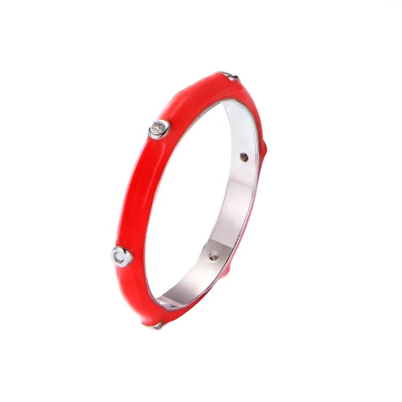Peishang Custom Bezel Setting 925 Silver Cubic Zirconia CZ Enamel Band Ring MegaBDM