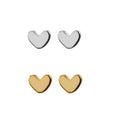 FUAMAY 18K Gold & Rhodium Plated Heart Stud Earrings Small & Pure Silver 925 Silver Jewelry Mini Heart Shaped Earrings
