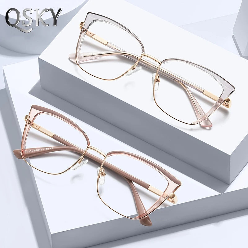 2026 New Luxury Women Eyewear Glasses Anti Blue Light Optical Frame Fashion Optical Eyewear Graduated Presbyopic Glasses