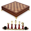 Luxury European-Style High-End Metal Chess Set Matching Metal Chess Pieces Suitable for Family Games and Gifts