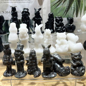 Hot Sales Obsidian Hand Carved Movie Animation Character Figurine for Home Decoration Feng Shui Style Cartoon Mascot for Gifts