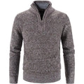 Winter Men's Fleece Solid Breathable Sweater Half Zipper Turtleneck Warm Pullover Quality Male Slim Knitted Polyester/Cotton