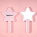 Zonyin Wholesale Customized Logo Five Pointed Star Shaped Handheld Makeup Mirror Portable Plastic Hand Mini Mirror for Girl
