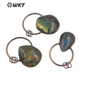 WT-P1689 WKT Labradorite Antique Copper Electroformed Pendant  Copper Gemstone Protection Amulet STONE Labradorite Pendant