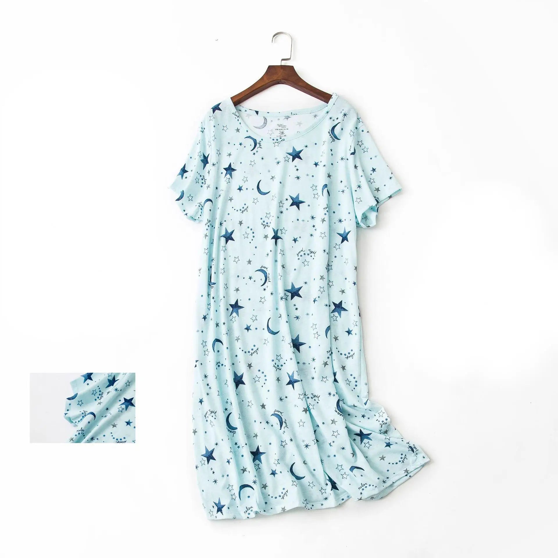 S-XL Summer Pajamas Women's Large Cute Cartoon Cotton Household Clothes Knitted Sweet Large Short-sleeved Round Neck Pajamas