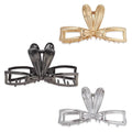 11cm Large Big Bunny Ear Rabbit Bun Ponytail Holder Clamp Shiny Easter Claw Clips Blank Metal Hair Claws