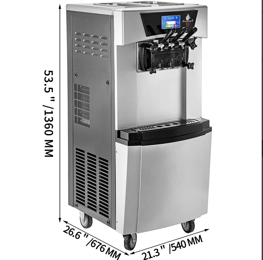 Commercial Stainless Steel 2+1 Flavors Ice Cream Vending Machine