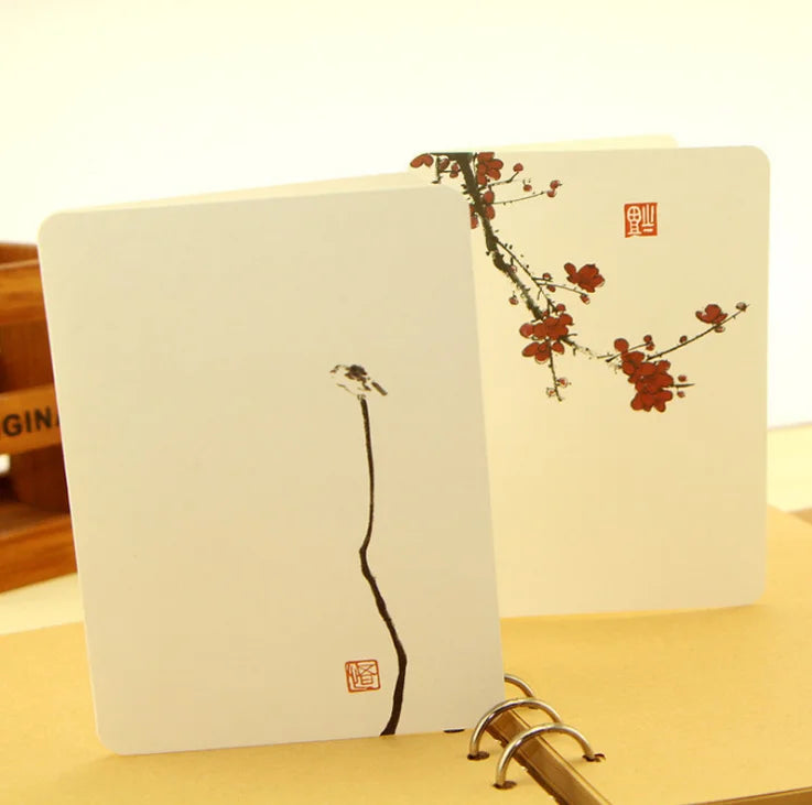Chinese Style Ink Painting Greeting Cards Blank Handmade Cards Thank You Cards Custom with logo