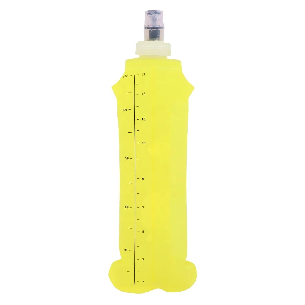 500ml Hydration Flask Sport Collapsible Fold-able TPU Water Bottle Soft Flask for Running Cycling with Lock Cover