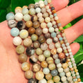 Wholesale Smooth Amazonite Stone Beads Colorful round Loose Beads for DIY Jewelry Making Bracelets & Necklaces