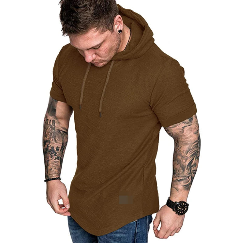 Fitspi Mens Fashion Athletic Hoodies Sport Sweatshirt Solid Color Fleece Pullover