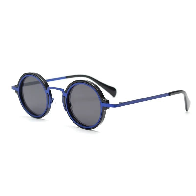 Retro Tr90 Frame Sunglasses Designer Glasses Men 2025 Polarized Sunglasses Steampunk Round Sunglasses