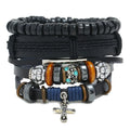 Fashion New Men's Bracelet Handmade Woven Multi-layer Leather Bracelets CHRISTIAN Jewelry