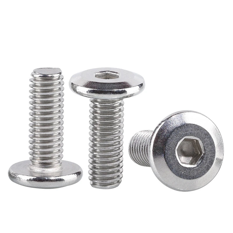 Stainless Steel Chamfered Hexagon Socket Screw Furniture Assembly Screws Ultra Flat Head Bolt M3 X 16mm M4 M5 M6 M8 M10