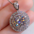 CAOSHI Luxury Jewelry Delicate Silver Plated 3ct Round Brilliant Cut Micro Insert Zircon Pendant Wedding Women Necklace