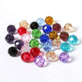 Faceted Crystal Glass Beads for Jewelry Making 32-Facet Sparkle Rondelle Spacer Beads with Large Hole Bulk Wholesale for DIY