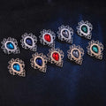 Retro Palace Crystal Chain Men Corsage Gift Ornament Shirt Collar Diamond Drop Rhinestone Metal Buckle Gold Silver Pins Brooch