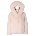 Fur Hooded Custom White Winter Ladies Warm Simplicity Hooded Fox Fur Coat