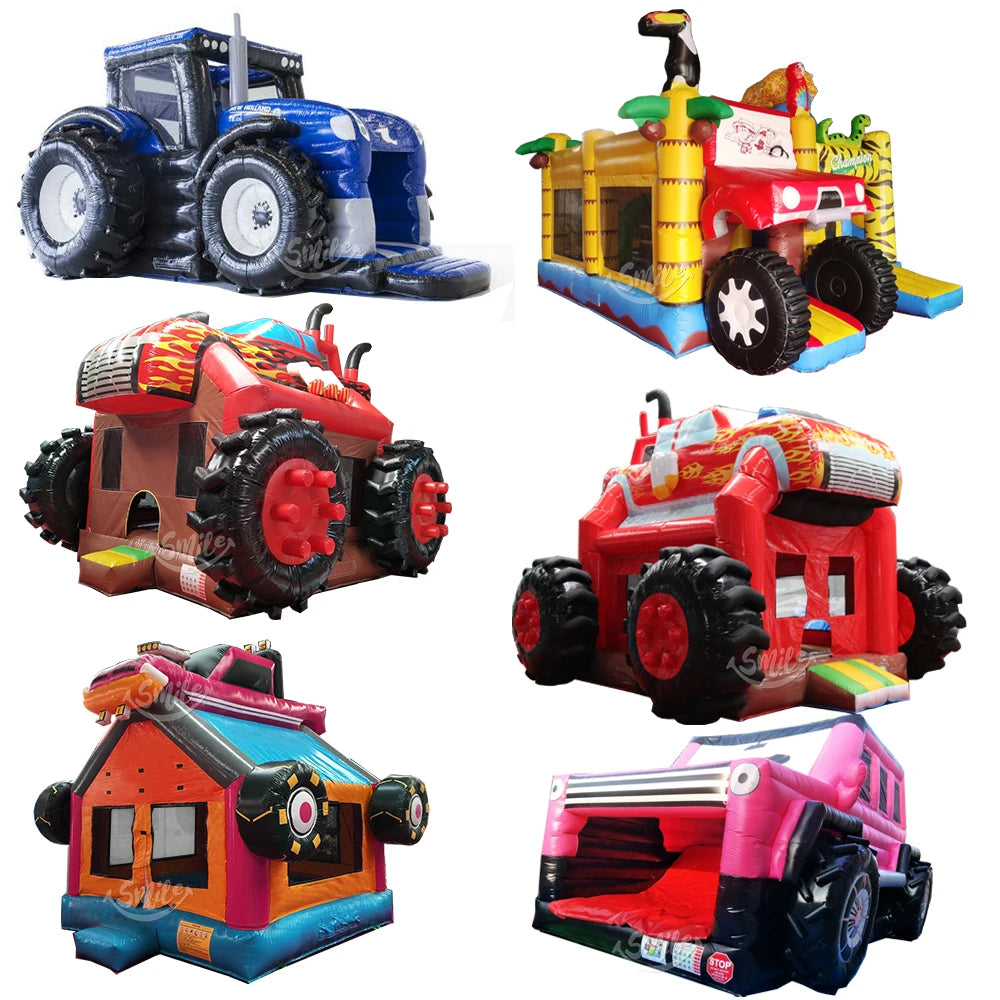 Chateau Hoppborg Smile Inflatables CE Certified Outdoor Use Jumping Castle Monster Car Bounce House Moonwalk Inflatable