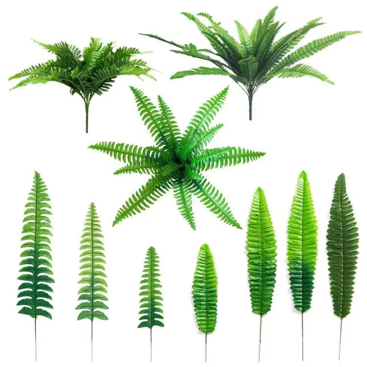 Factory Sale Silk boston Fern Plant Wall Decoration Green Leaves Artificial Fern