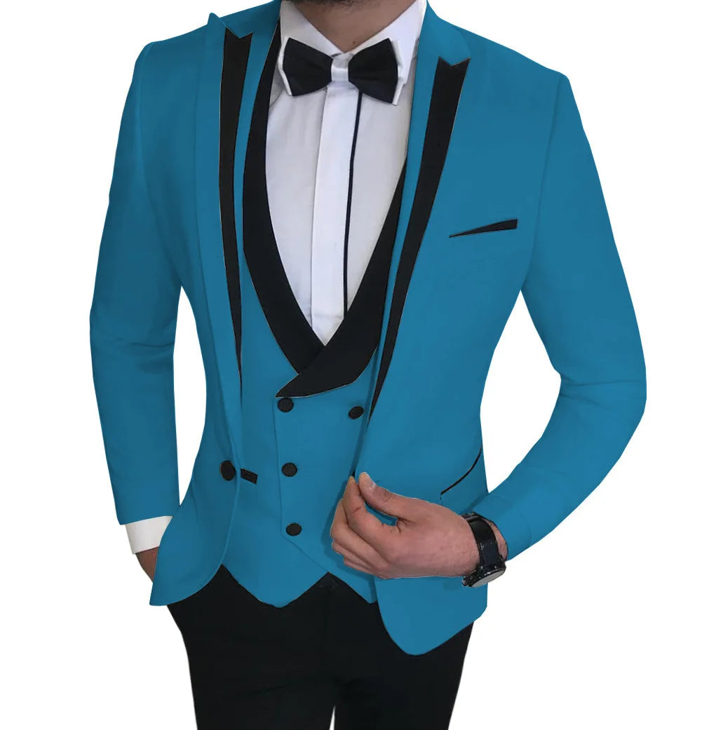 New E-piece Set Men's Suits Slim Business Korean Casual Men's Suit Gentleman's Jacket Turkish Style
