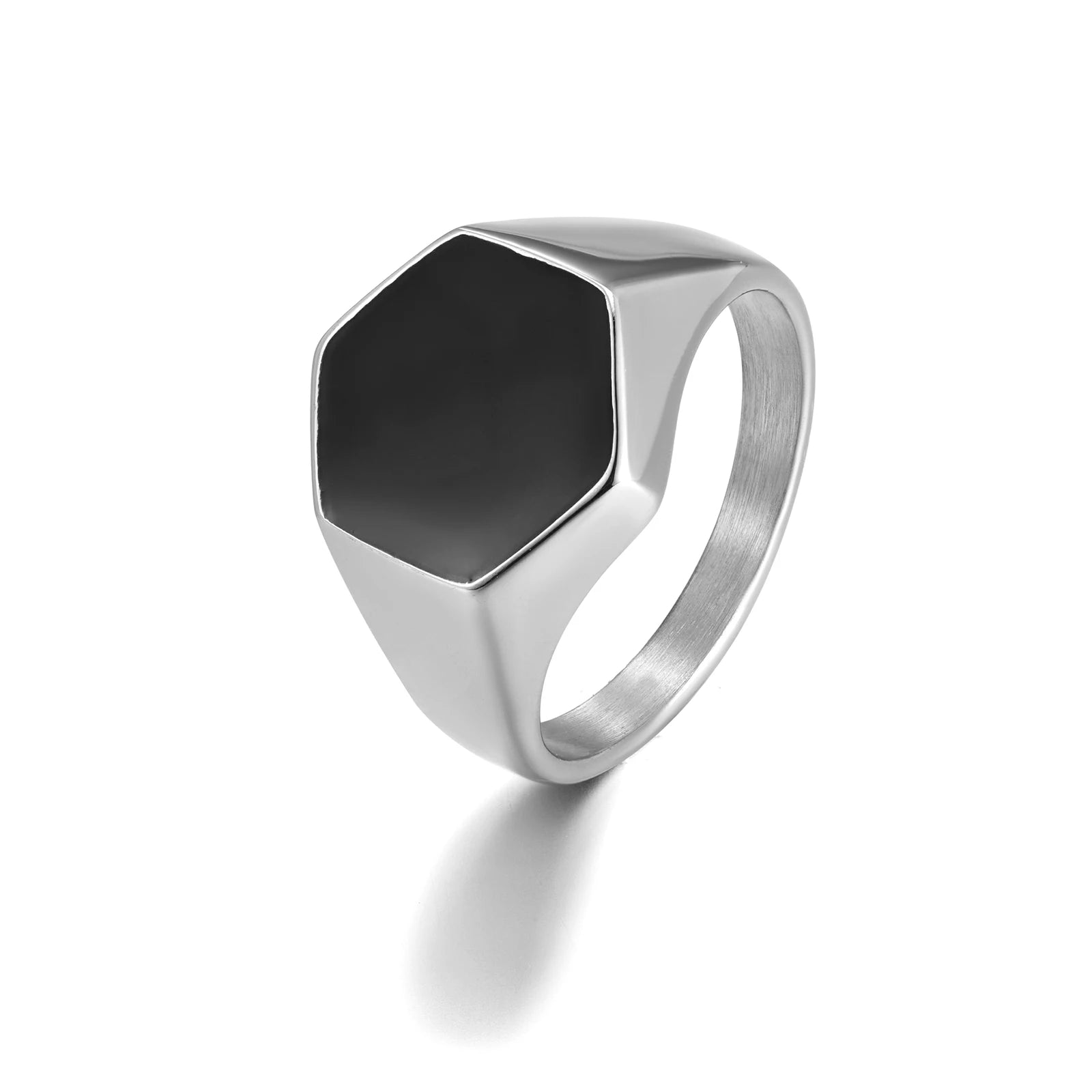 Vintage Custom Jewelry Finger Ring Agate Stainless Steel Men Titanium Ring Design