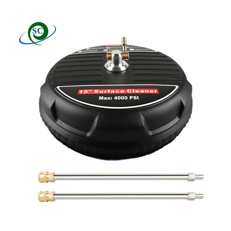 New 15-Inch Driveway Concrete Power Surface Cleaning Brush Scrubber 4000PSI Rotary Surface Cleaner for Pressure Washer