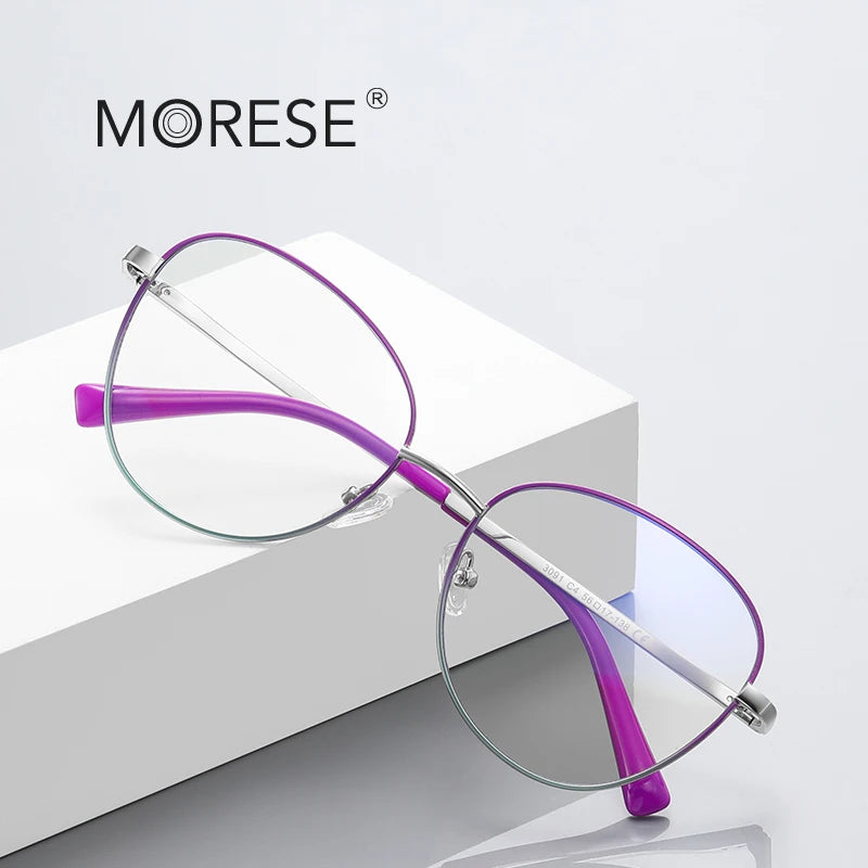 MORESE 3091 Blue Light Blocking Computer Glasses with Stainless Multi-Color Frame in Stock