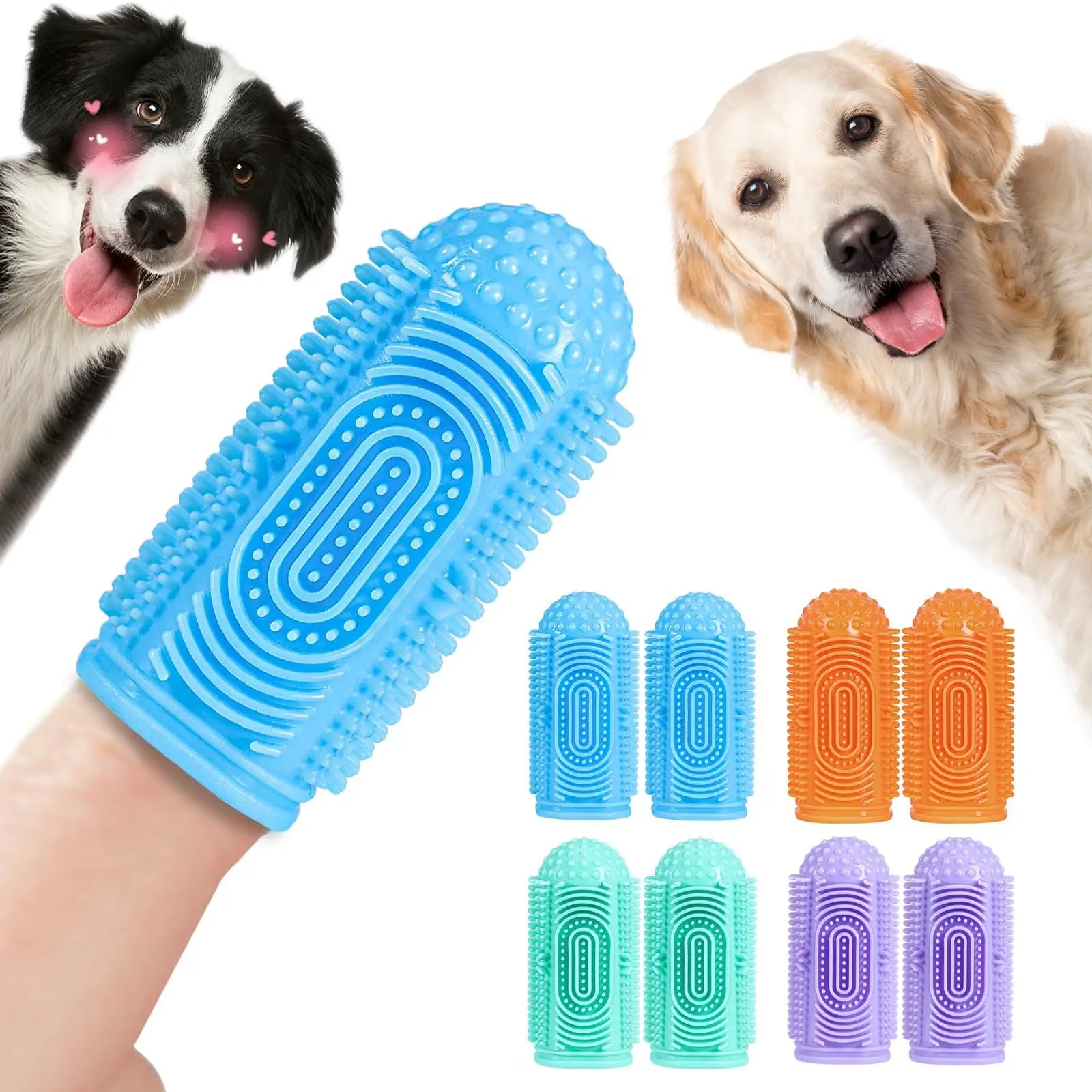 JunjiangFa Soft Silicone Pet Finger Dental Toothbrush for Dog Teeth Cleaning Grooming Tool for Effective Pet Teeth Brushing