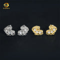 Trendy Pass Diamond Tester Moissanite Hip Hop Iced Out Gold Plated Mens Nugget 925 Silver Earrings