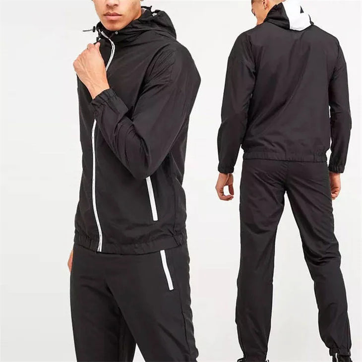 Custom Full Zip Sports Jogging Suits Sets Athletic Running 2 Piece Men's Active Tracksuits With Pockets
