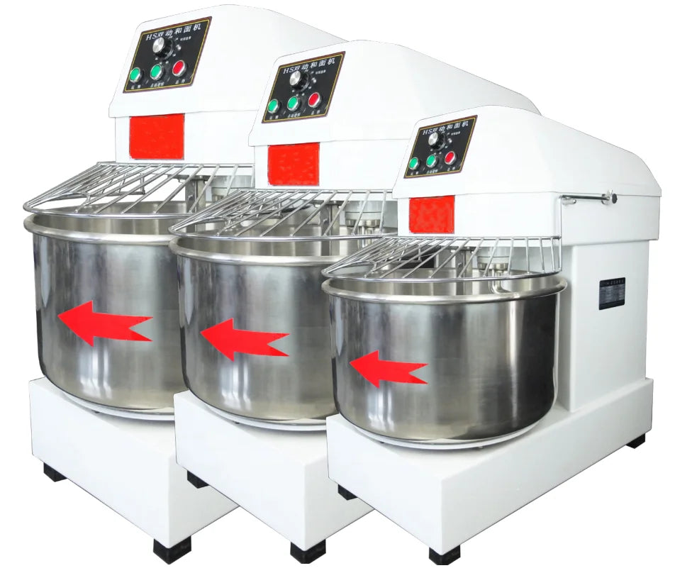 Industrial 50kg Horizontal Bread Dough Mixer Electric Spiral Kneading Machine for Bakery and Flour Mill for Flour Water Milk
