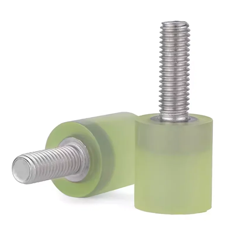 Metric M4 Stainless Steel Rubber Head Screw Anti-Collision Buffer Wear Resistant Fine Thread M5 X 50mm D12 X 20-90 Shore Zinc