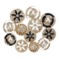 Custom Luxurious Flower Cutout Metal Round Button for Garment Retro Vintage Alloy Coat Pearl Suit Jacket Rhinestone Buttons