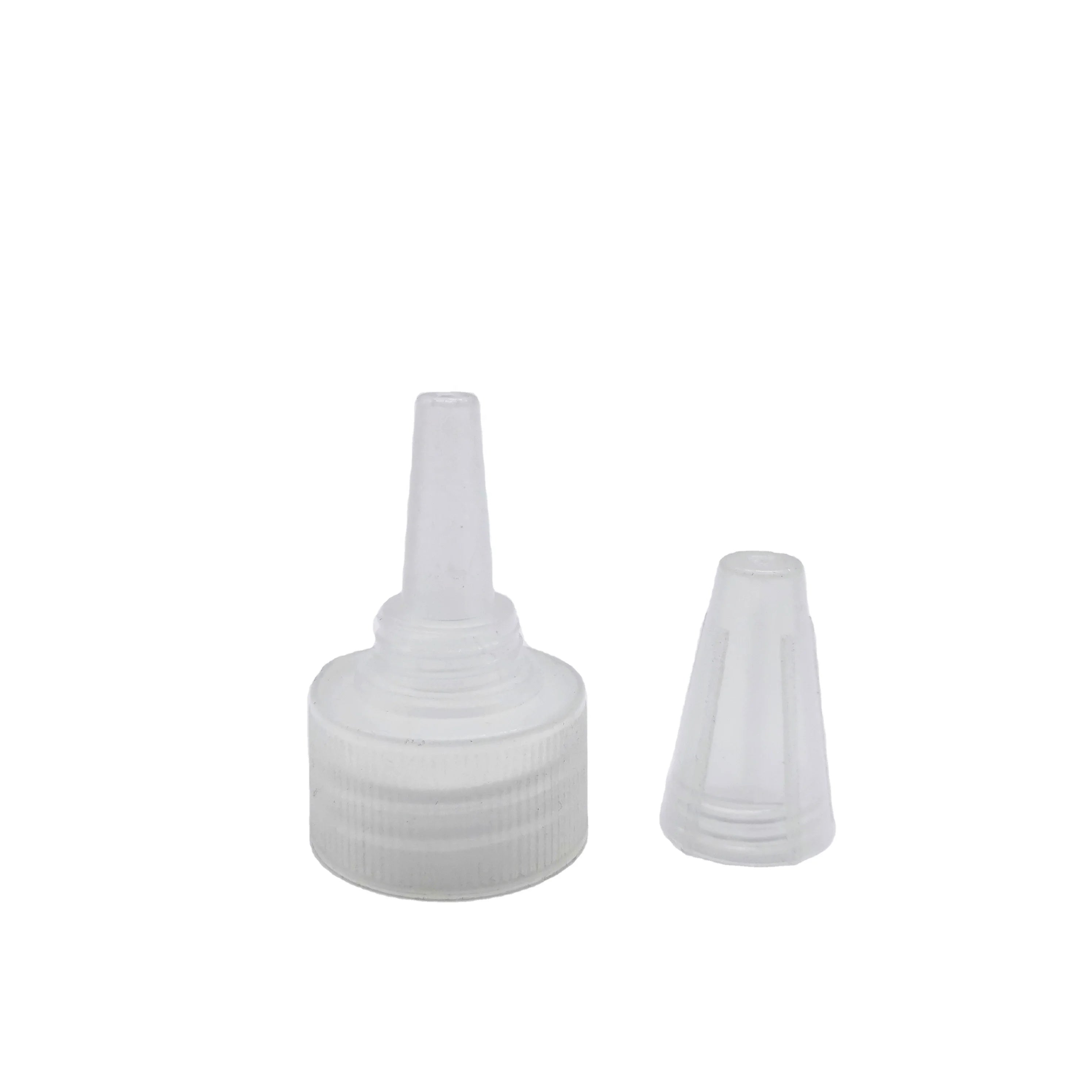 latest cheap 28/410 gel twist off needle shape PP plastic caps for PET bottle