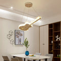 Living Room Decorative Guitar Shape Rings Crystal Small Chandelier Kitchen Bedroom Circle Nordic Modern Gold Led Pendant Light