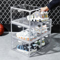 2023 Clear Magnetic Plastic Shoe Boxes Drop Front Custom Sneaker Box Acrylic Stackable Transparent Shoe Storage Box