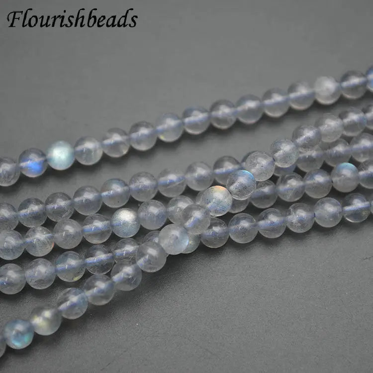 Hot Sale Good Quality Natural Smooth Labradorite 4mm Round Shape Loose Beads for Women Men Jewelry Bracelet Necklace Making