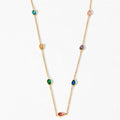 Wholesale No Fade Vintage Stainless Steel Dainty Luxury Colored Tears Water Drop Shaped Zircon Necklaces