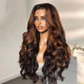 Highlight Honey Brown 13x6 Transparent Lace Frontal Wig Raw Vitenamese Human Wigs Body Deep Wave 13x4 Lace Front Wigs