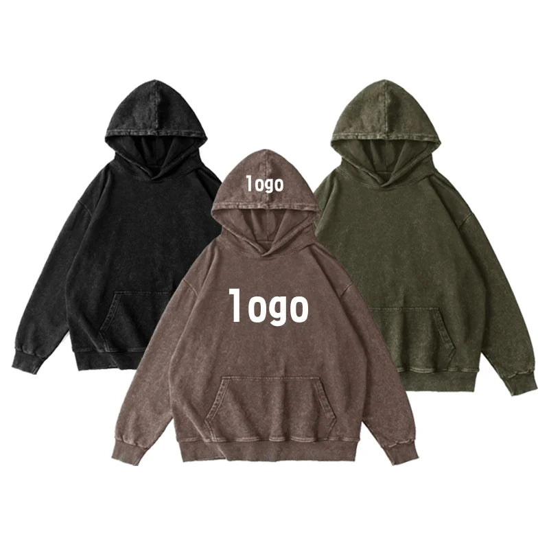 High-density Printed Vintage Cotton Custom Men Hoodies Faded Hoodie Wholesale Acid Wash Dtg Print Hoodie100 Cotton
