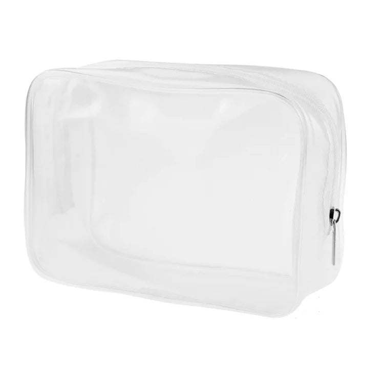 Wholesale Large Capacity PVC Cosmetic Bag Transparent PVC Zipper Custom Fashion Toiletries Carrying Bag Portable Cosmetic Bag